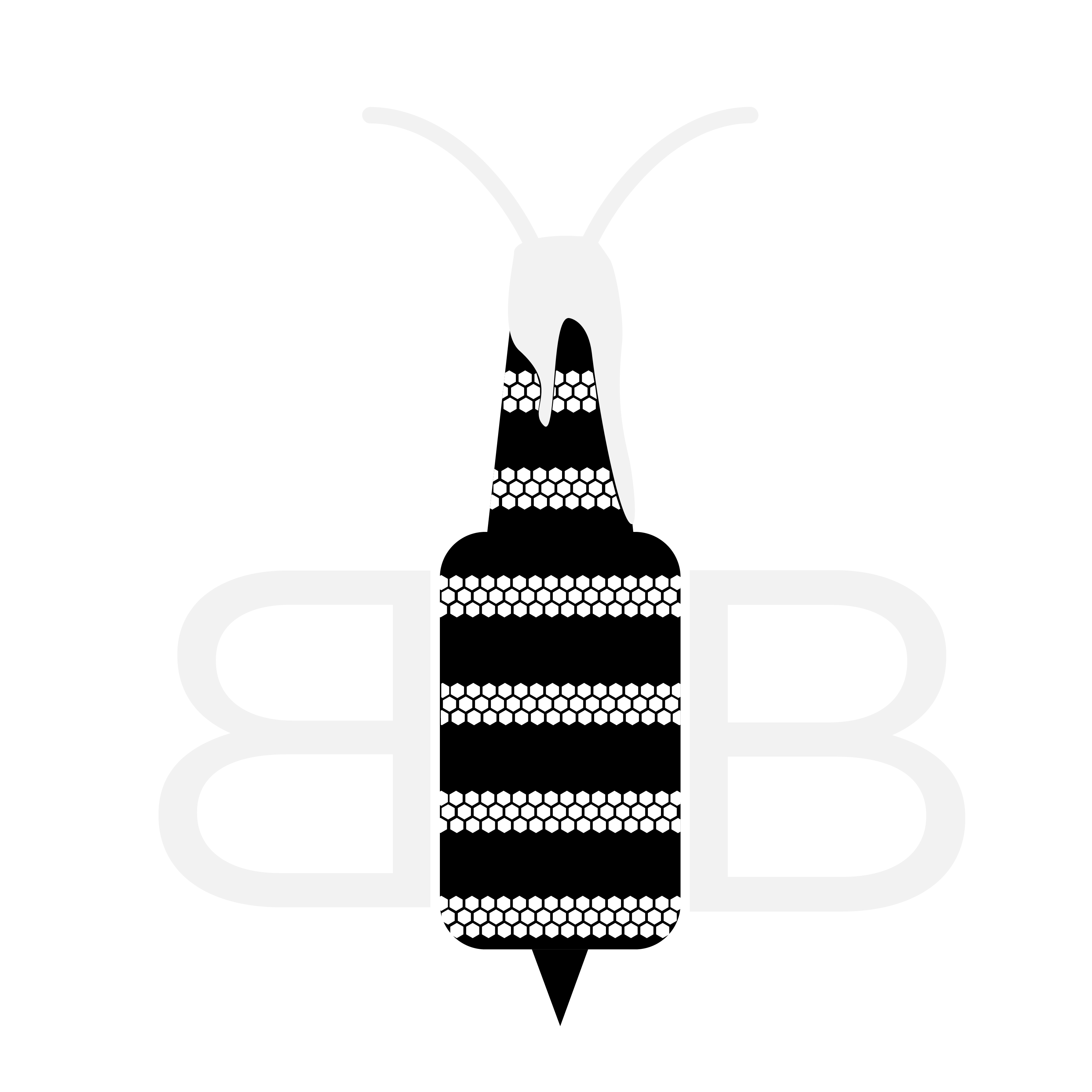 One of the final  proposed logos for a client, a Bee made out of an overflowing beer bottle with two of the letter b on either side as wing without a background with a regular stinger